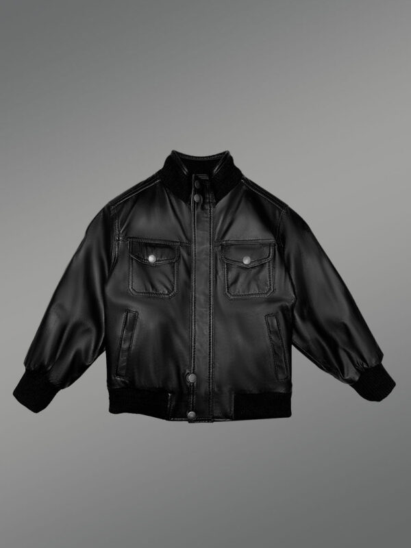 Kid’s Leather Bomber Jacket