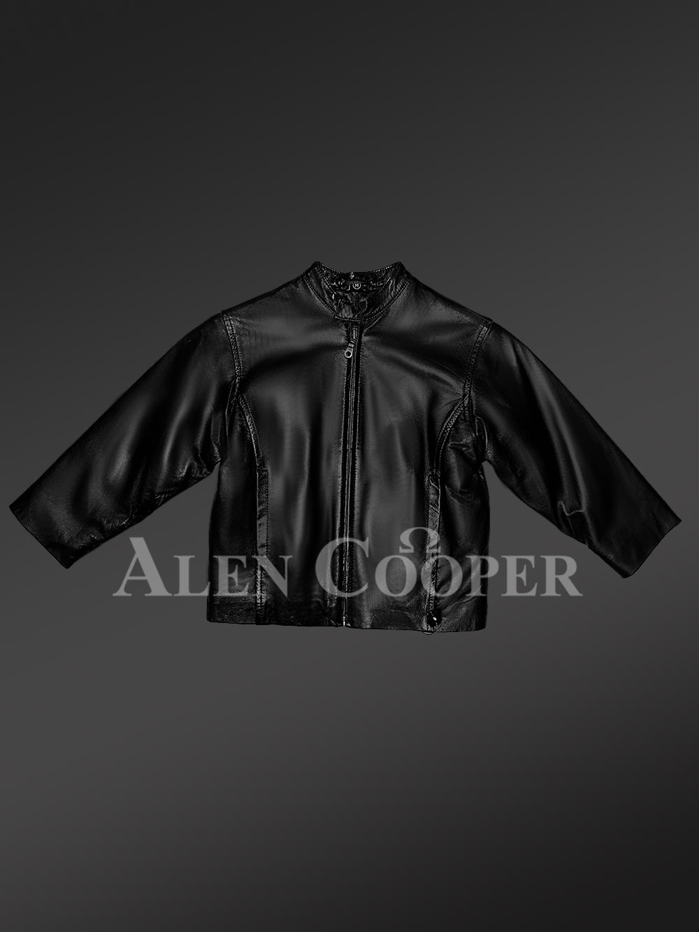 Kids’ Black Moto Leather Jacket - Image 3