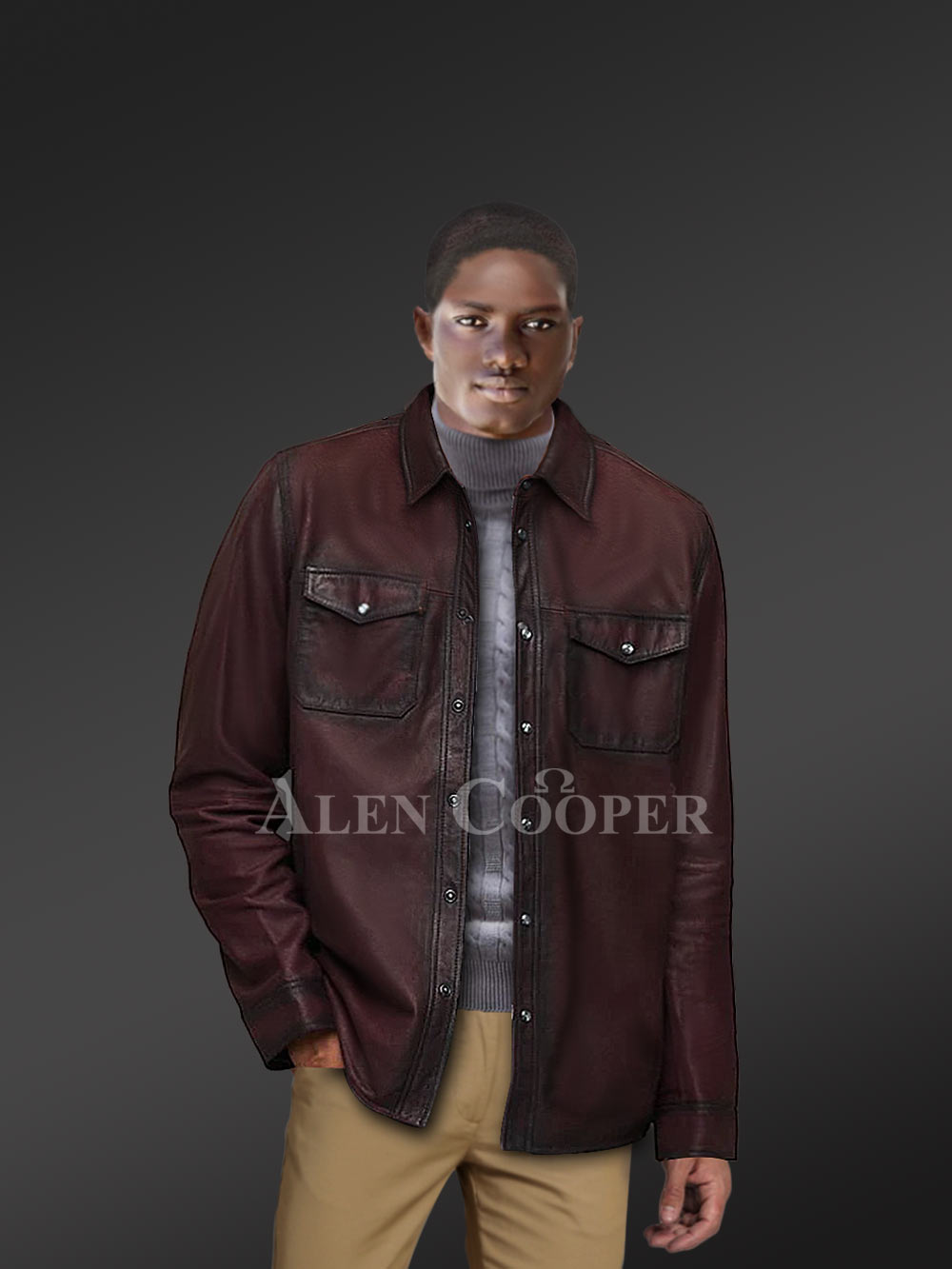 Men’s Dress Shirt in Brown view