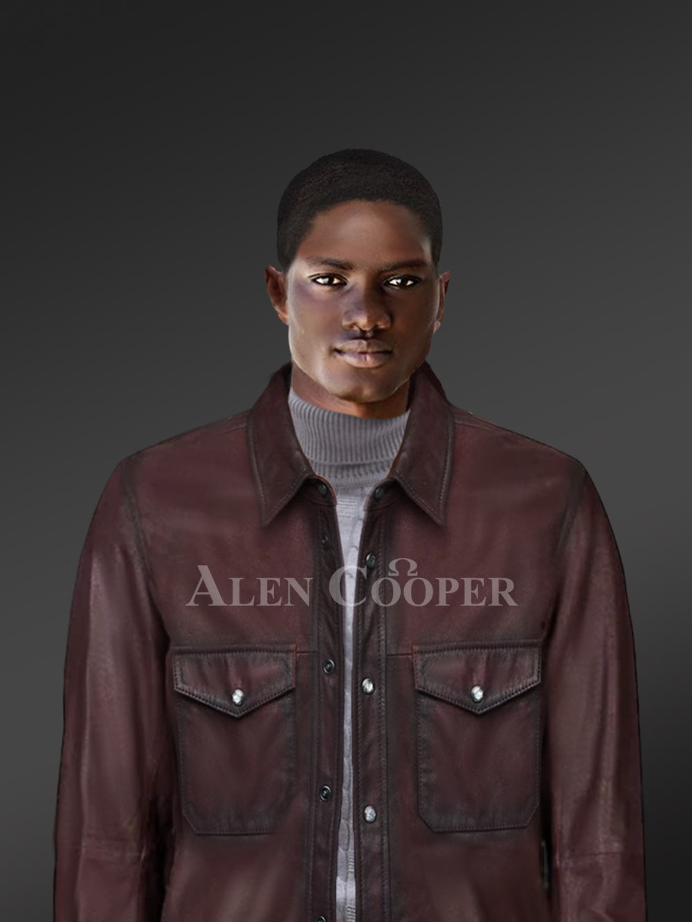 Mens Leather Dress Shirt in Brown – Step Out Looking Suave - Image 6