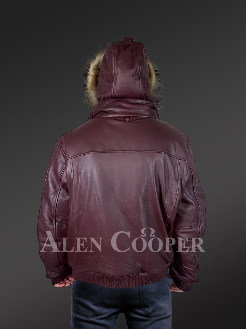 Leather Jacket with Fur Outlining the Hood for Modish Looks - Image 6