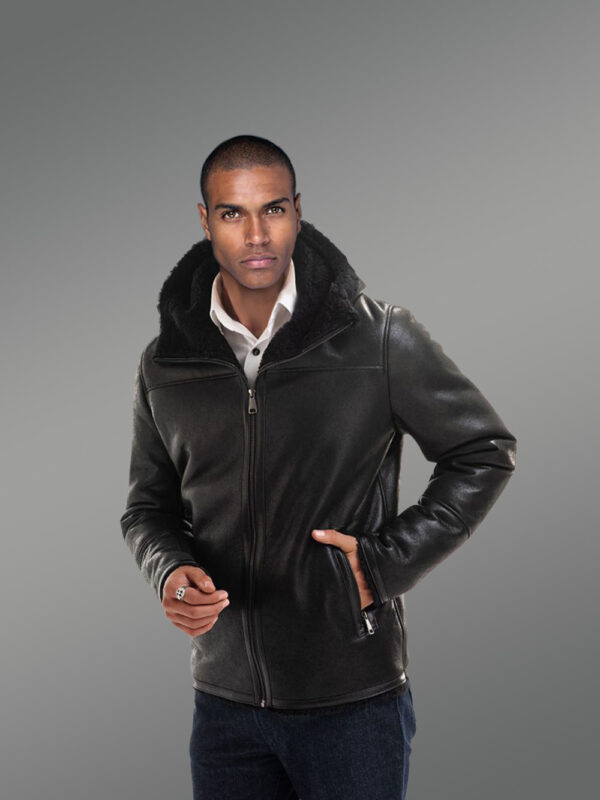 Real Stylish Shearling Jackets for Men in Black