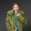 Rabbit Fur Bomber coat with Hood