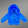 Royal Blue Jacket In Rabbit Fur