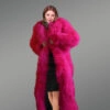 Mongolian Wool Shearling Long Coat front view