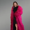 Mongolian Wool Shearling Long Coat Side View