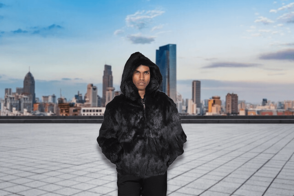 Chinchilla Fur Long Coat for Men (2)