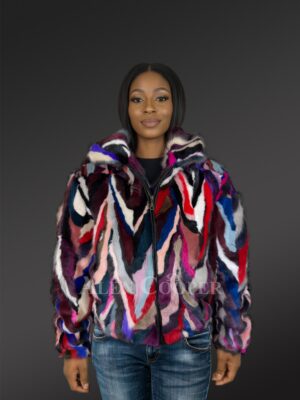 Bomber Mink Fur Jacket with Hood