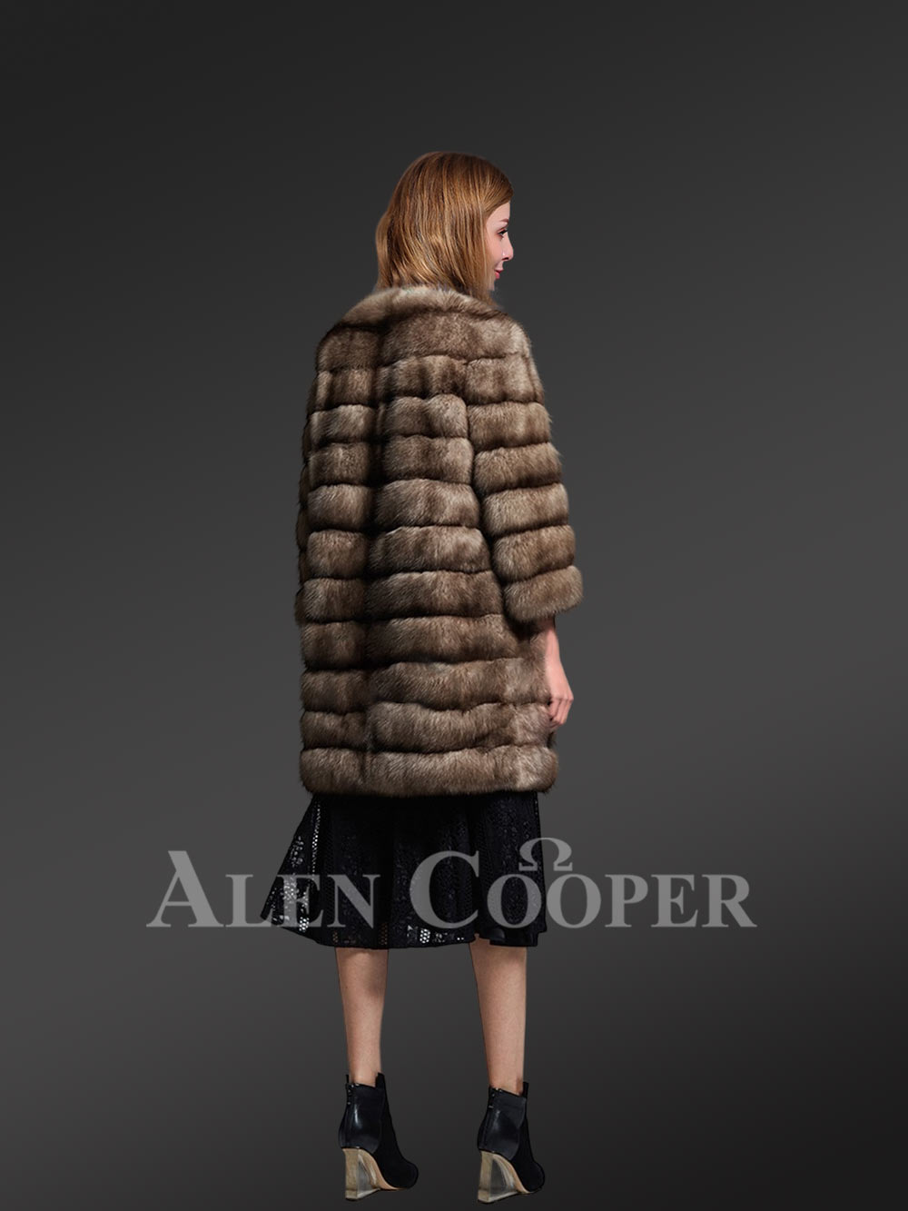 Womens Brown Sable Fur Coat– Embodiment of Elegance and Luxury - Image 4