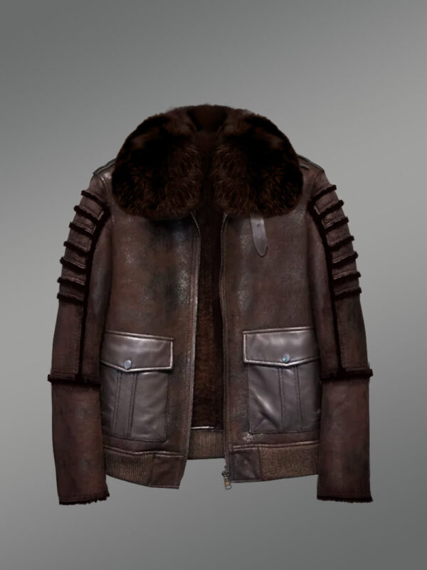 Aviator Bomber Shearling Jacket - Image 2