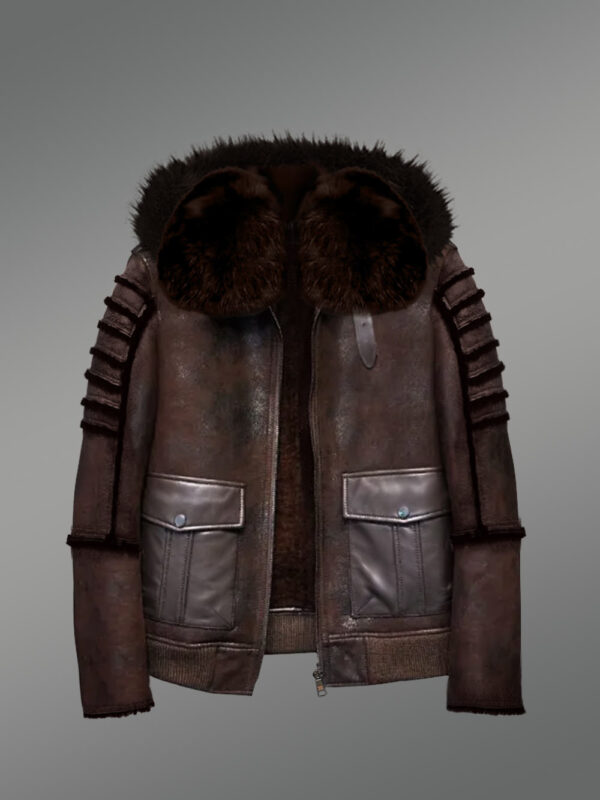 Aviator Bomber Shearling Jacket - Image 3