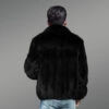 Black Full Skin Mink Fur Bomber Jacket for Men is Stylish and Luxurious