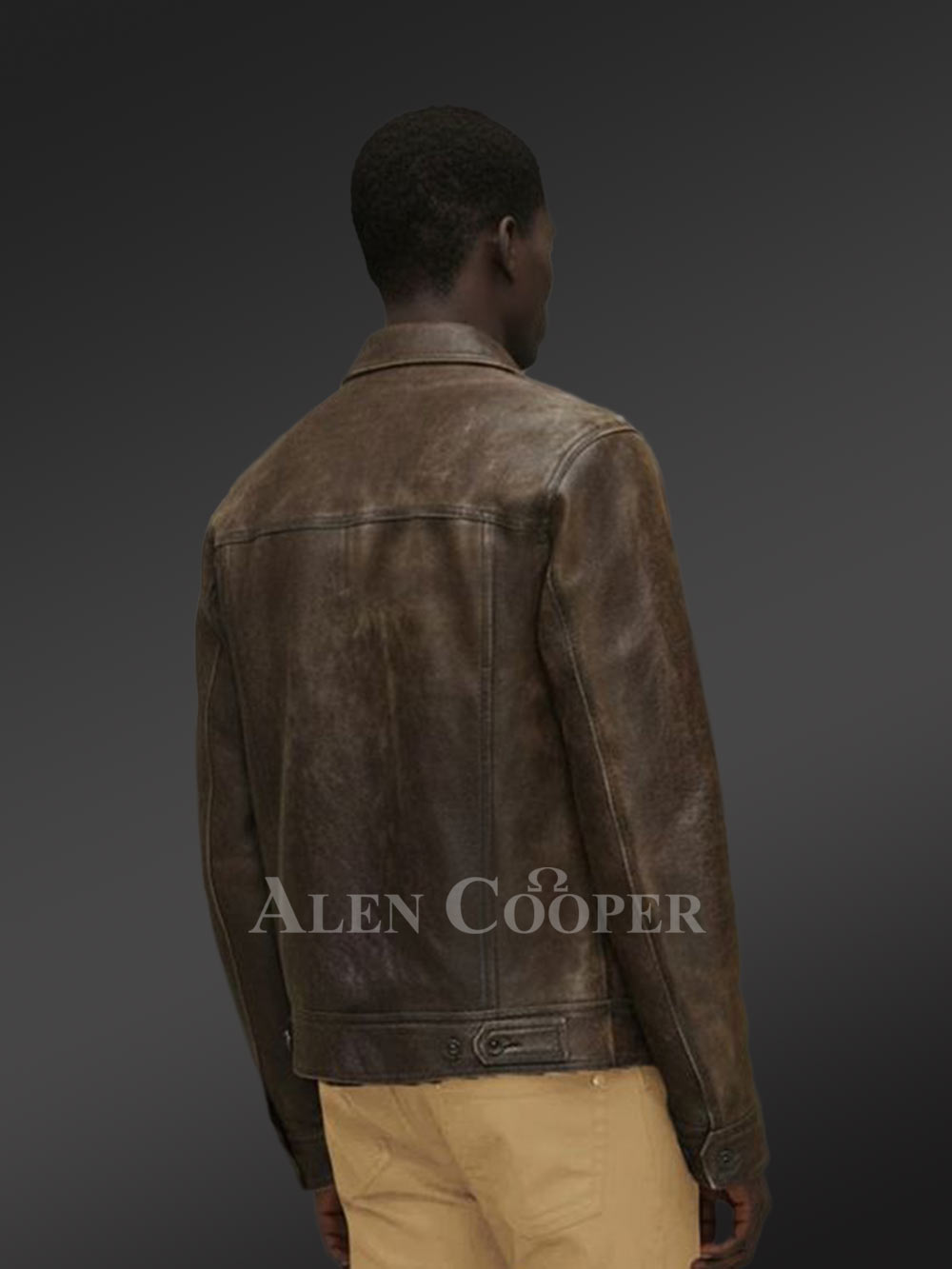 Mens Authentic Leather Jacket in Long Sleeves - Image 2