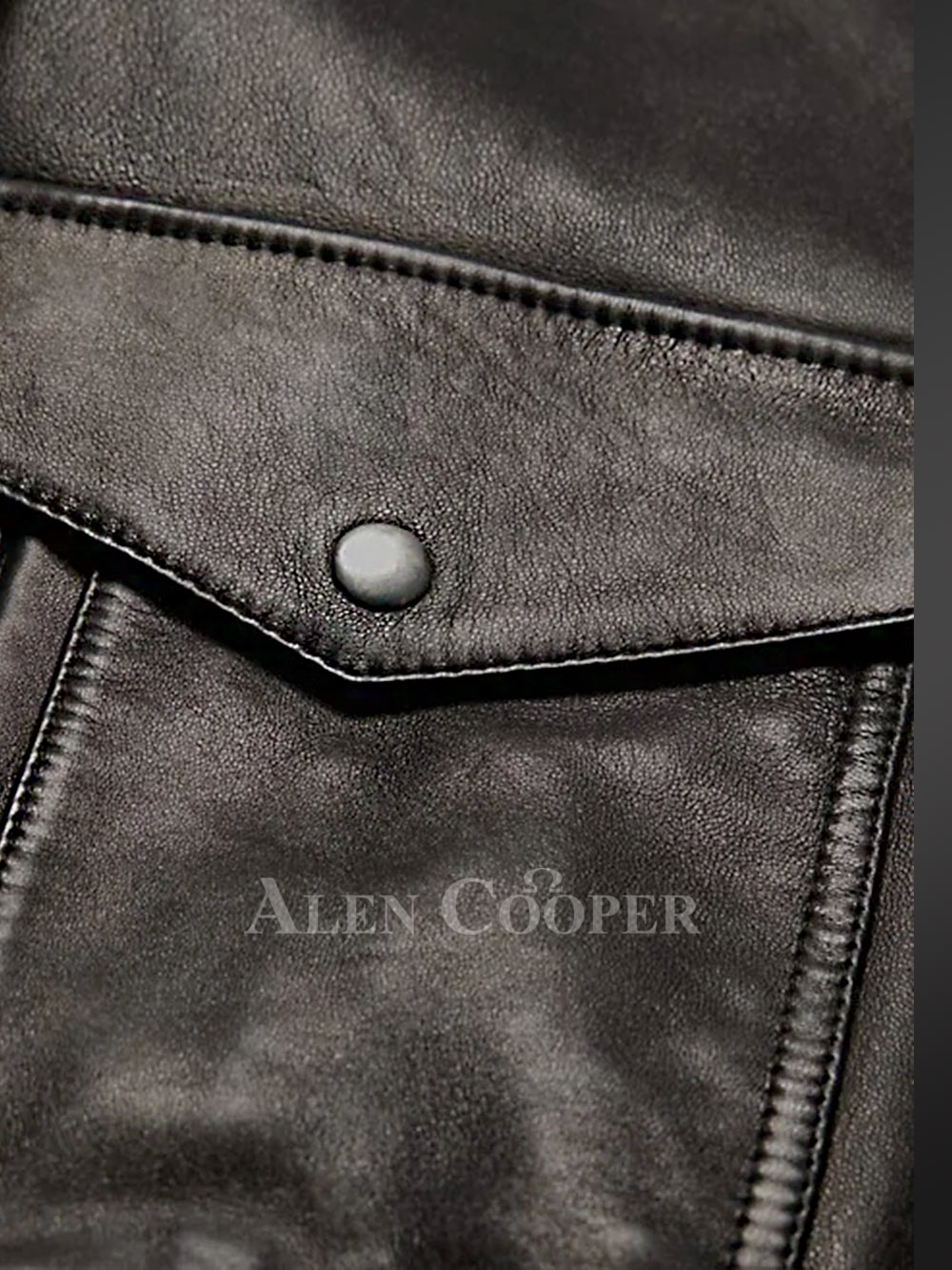 Men’s Original Leather Bomber Jacket In Pilot Style with Long Sleeves - Image 6