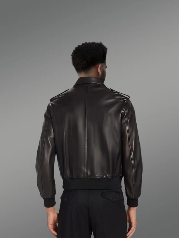 Original Pilot Leather Bomber Jacket - Image 5