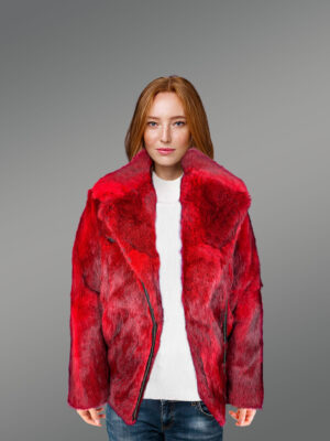 Rabbit Fur Biker Jacket