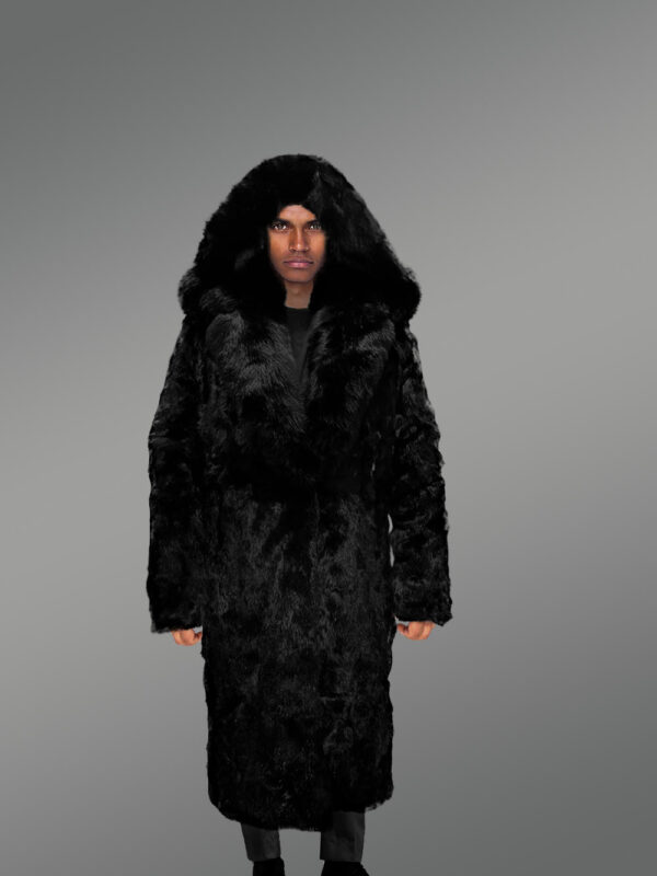 Full Length Authentic Rabbit Fur Coat for Men - Image 2