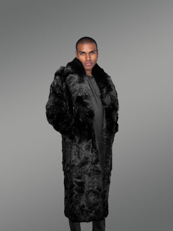 Full Length Authentic Rabbit Fur Coat for Men - Image 3