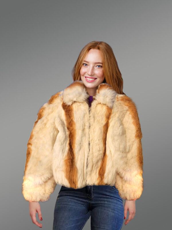 Real Rabbit Fur Trench Coat for Women