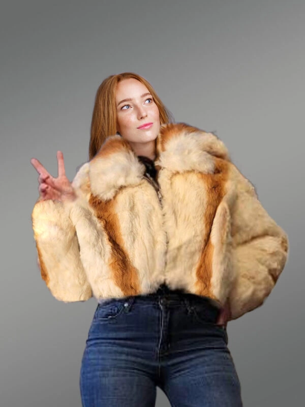 Real Rabbit Fur Trench Coat for Women - Image 2