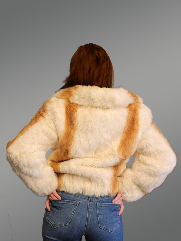 Real Rabbit Fur Trench Coat for Women - Image 3