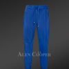 Leather Joggers in Blue
