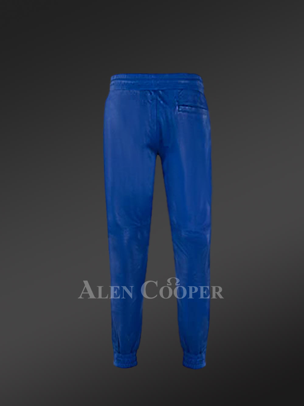 Leather Joggers in Blue for a Comfortable and Soft Texture with a Relaxed Fit - Image 3
