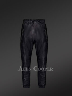 Leather Joggers in Black