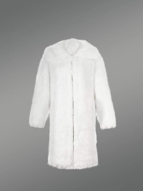 Long White Fur Coat for Men - Image 7