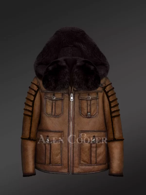 Peru Brown Sheepskin Shearling Bomber