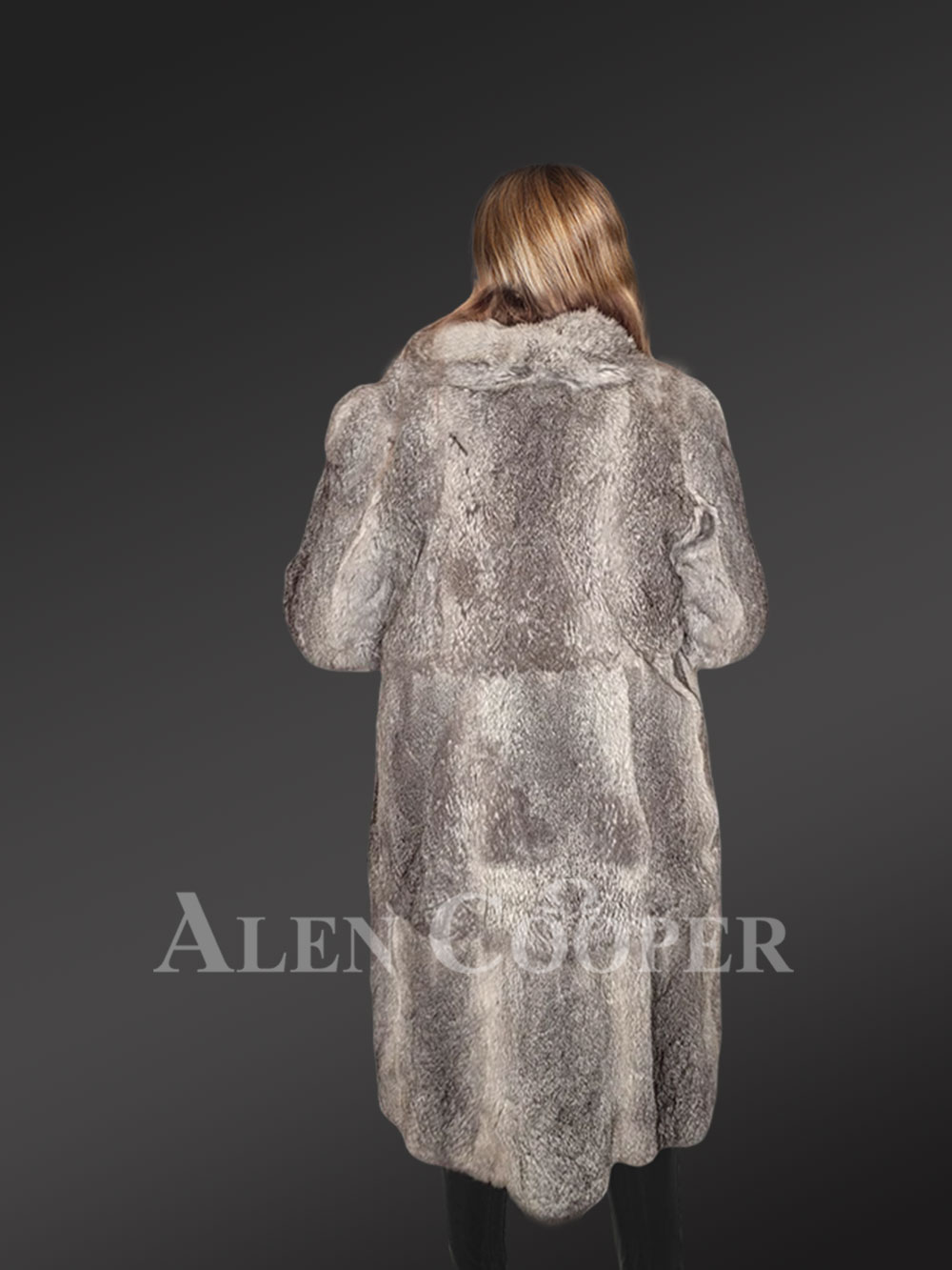 Stylish Long Rabbit Fur Coat - Image 4