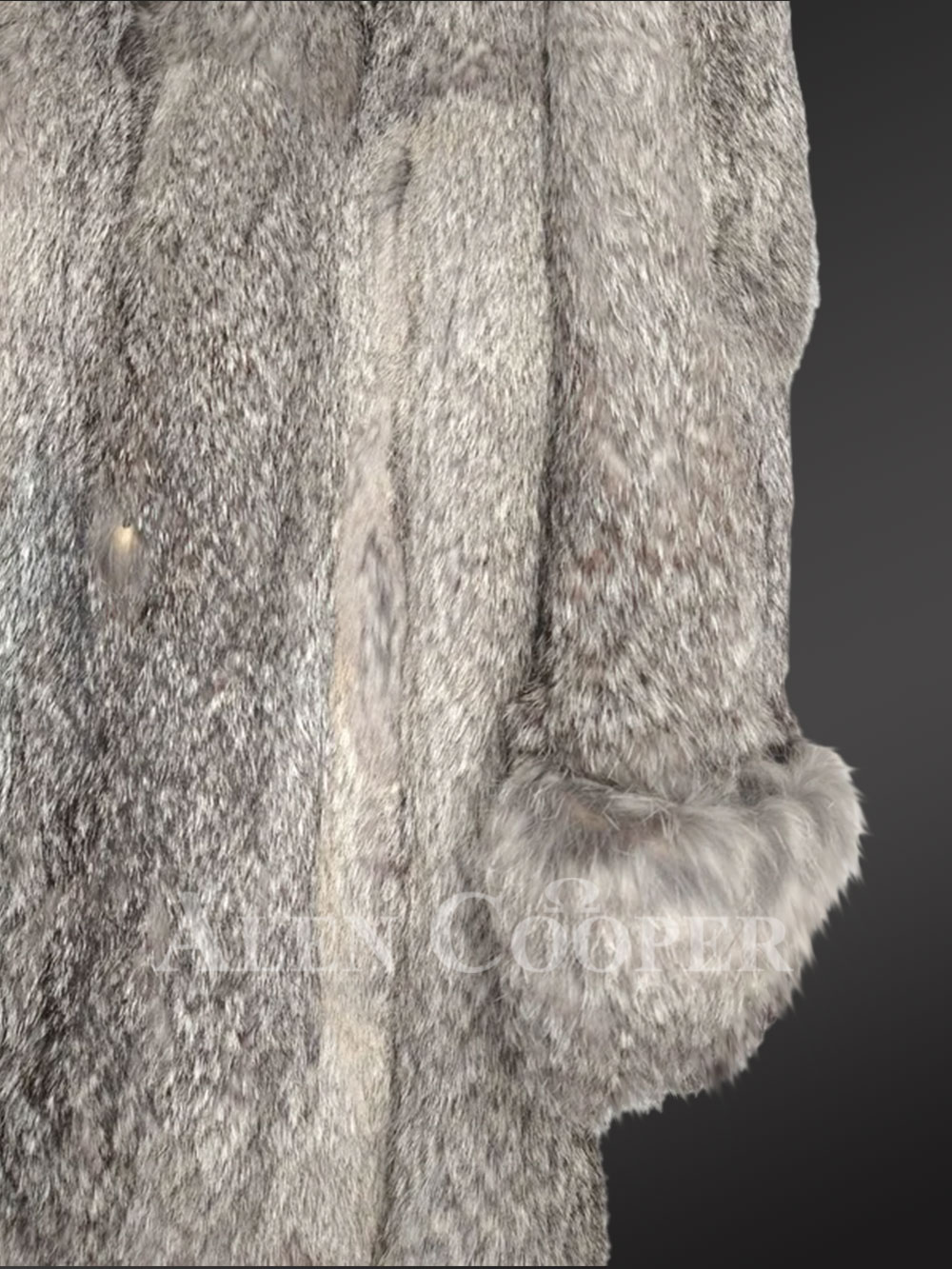 Stylish Long Rabbit Fur Coat - Image 8