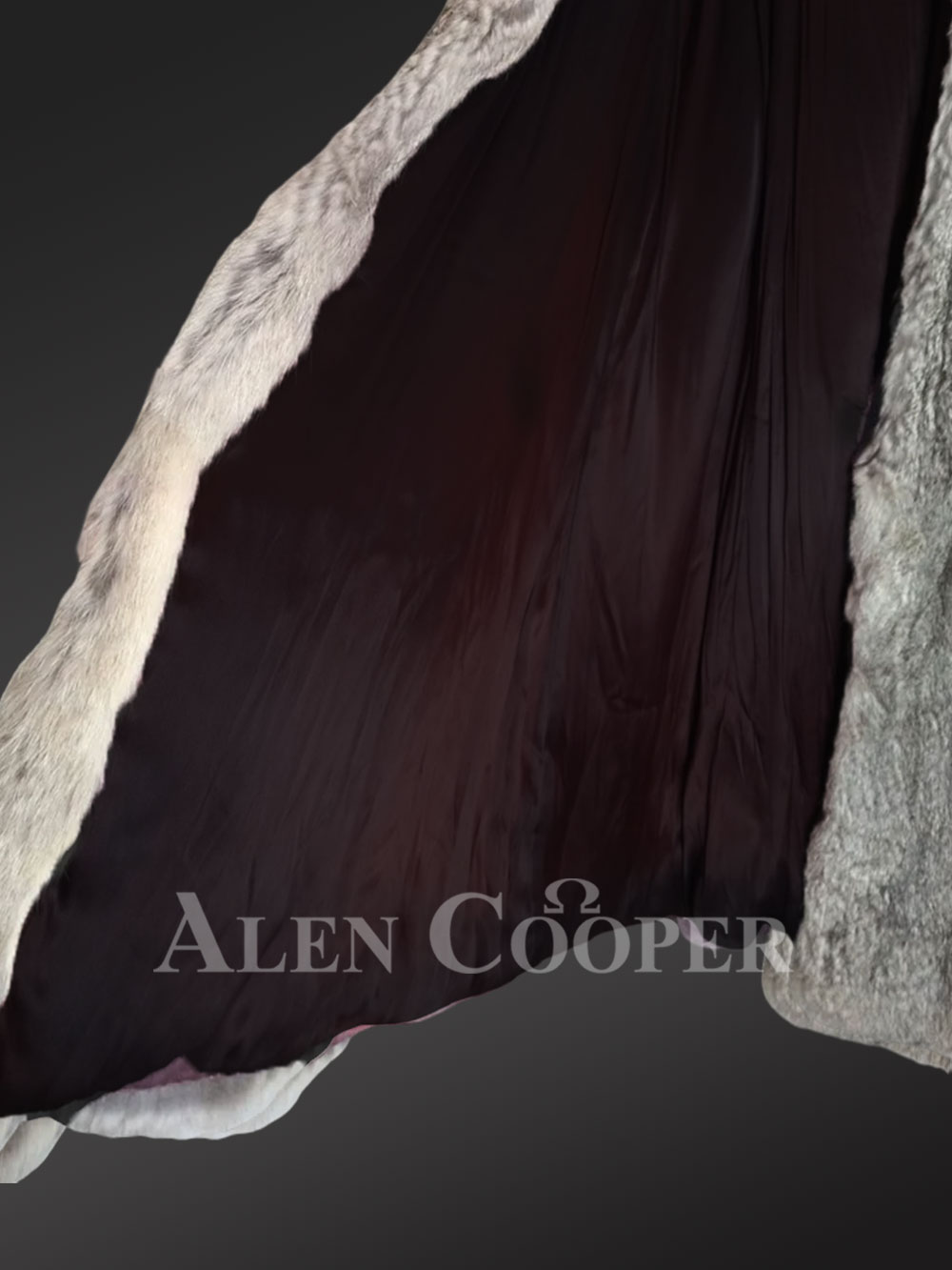 Stylish Long Rabbit Fur Coat - Image 7