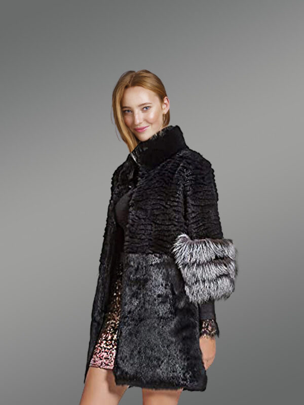 Fashion Rabbit Fur Coat for Women - Image 2