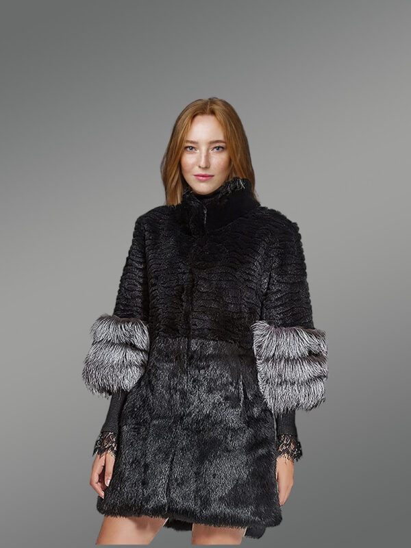 Fashion Rabbit Fur Coat for Women - Image 5