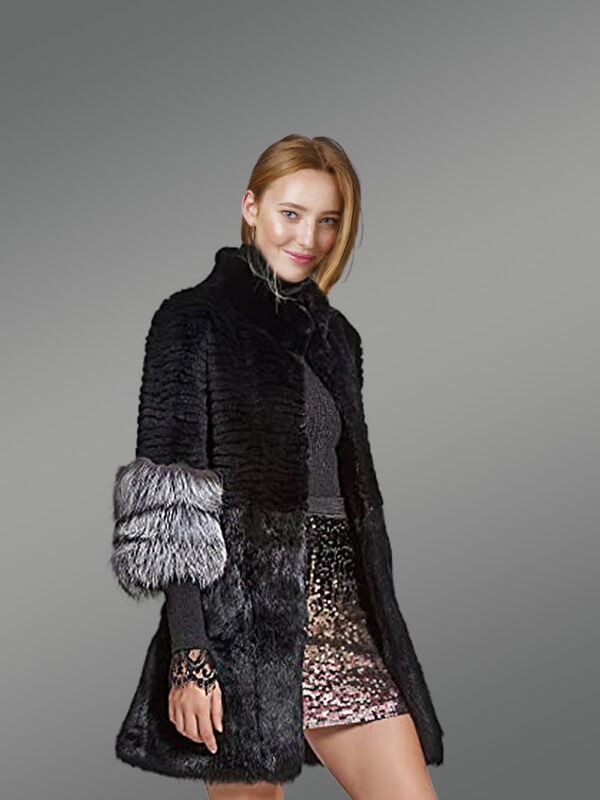 Fashion Rabbit Fur Coat for Women - Image 3