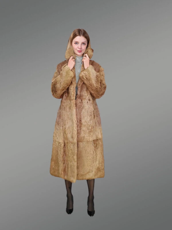 Real Rabbit Fur Trench Coat for Women - Image 2