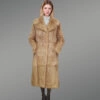 Long Dressy Rabbit Fur Coat in Brown