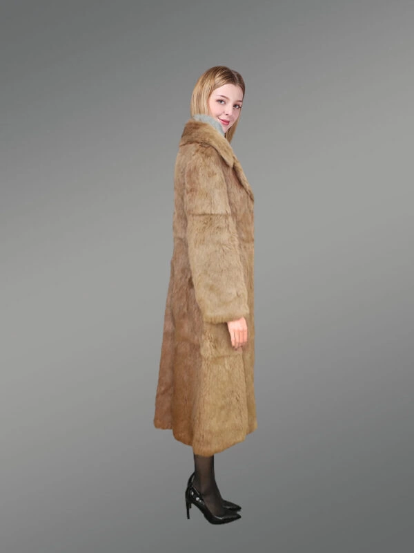 Real Rabbit Fur Trench Coat for Women - Image 7