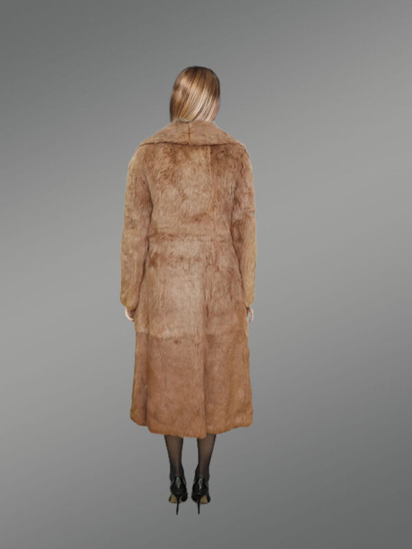 Real Rabbit Fur Trench Coat for Women - Image 5