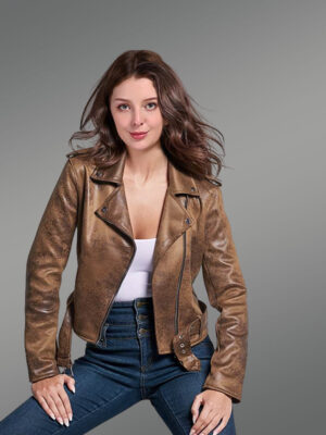 Vintage Brown Biker Jacket