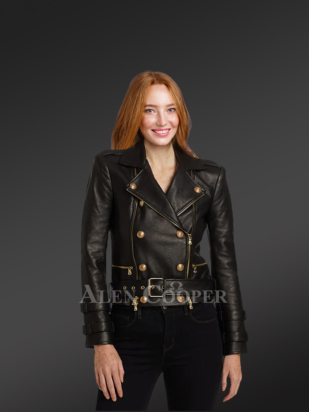 Womens Cropped Moto Leather Jacket Snugly Glowing Your Wintry Eventide