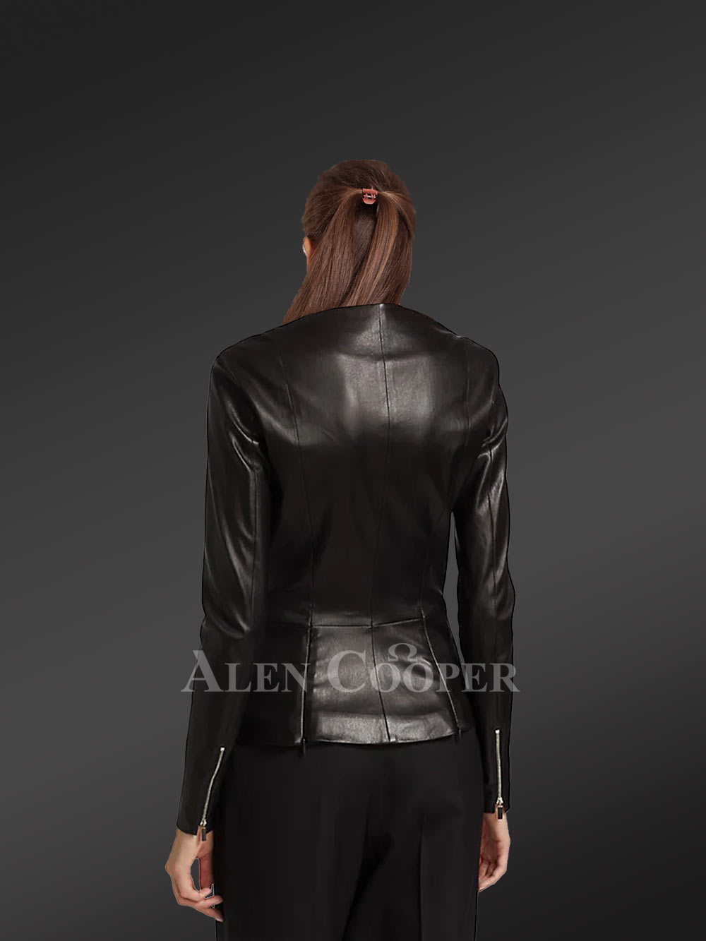 Dressy Black Leather Jacket - Image 4
