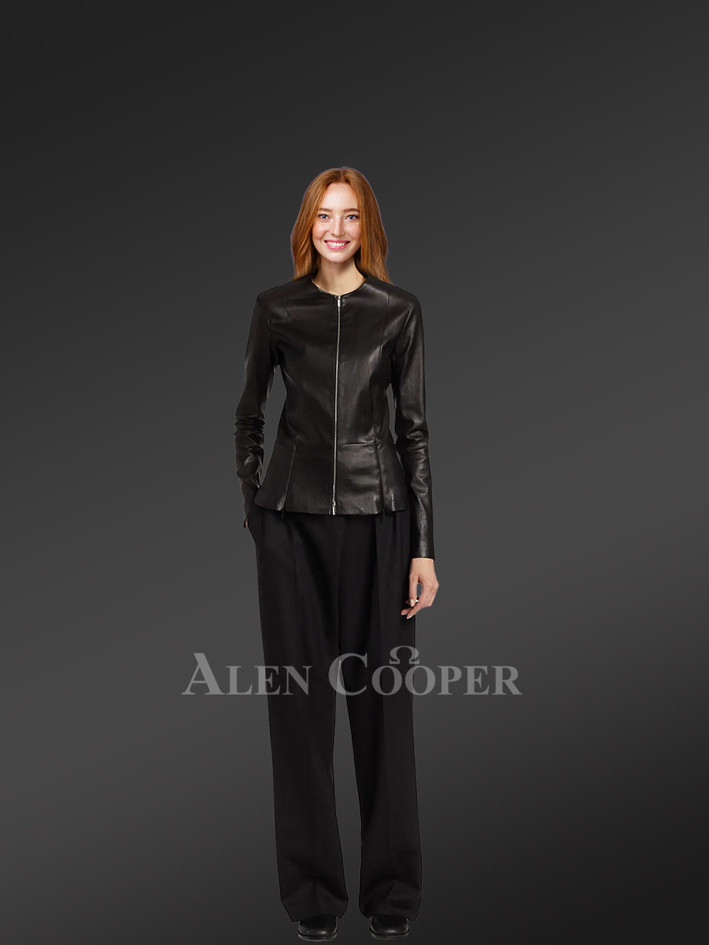 Dressy Black Leather Jacket - Image 2