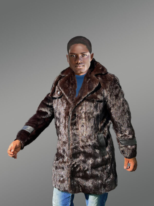 Men Long Mink Coat is Timeless & Stylish Winter Wear with Pure Mink Fur