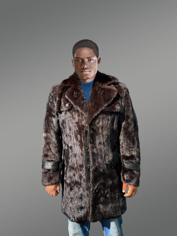 Men Long Mink Coat is Timeless & Stylish Winter Wear with Pure Mink Fur