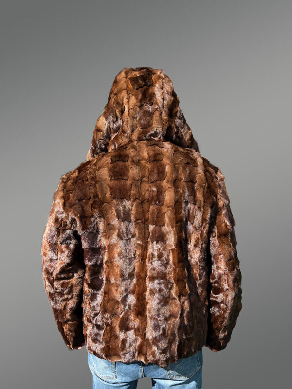 Classic Mink Fur Jacket with Hood Is a New Stylish Attire For Men