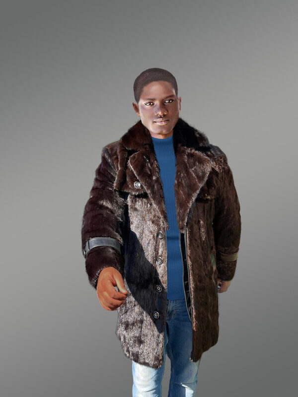 Men Long Mink Coat is Timeless & Stylish Winter Wear with Pure Mink Fur