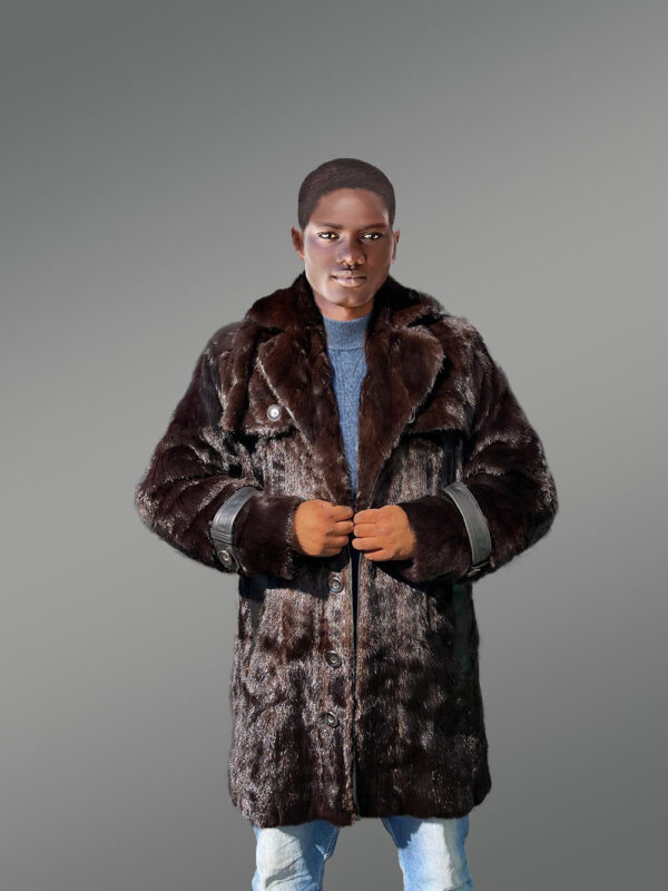 Men Long Mink Coat is Timeless & Stylish Winter Wear with Pure Mink Fur