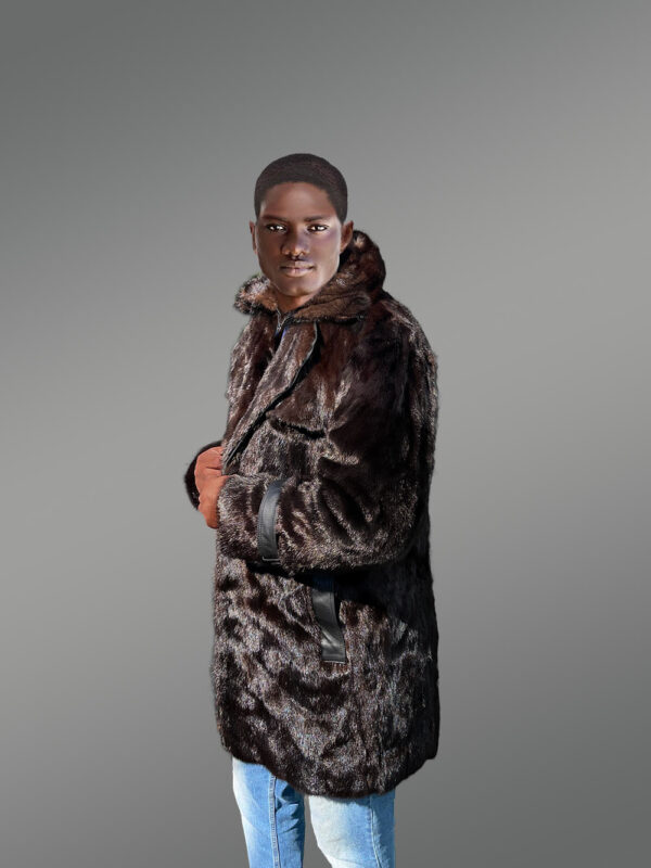 Men Long Mink Coat is Timeless & Stylish Winter Wear with Pure Mink Fur